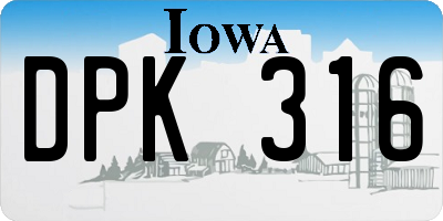 IA license plate DPK316