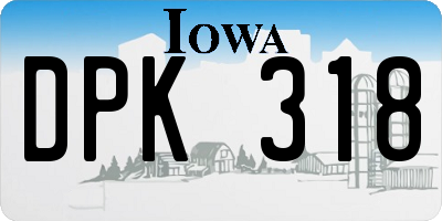 IA license plate DPK318
