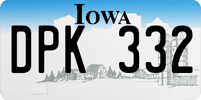IA license plate DPK332