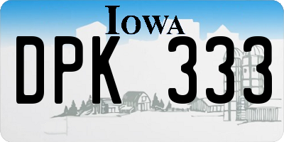 IA license plate DPK333