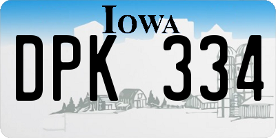 IA license plate DPK334