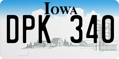 IA license plate DPK340