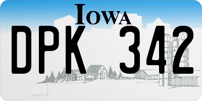 IA license plate DPK342