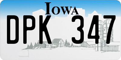IA license plate DPK347