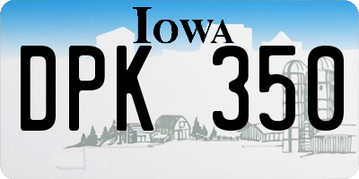 IA license plate DPK350