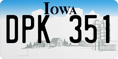 IA license plate DPK351