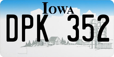 IA license plate DPK352