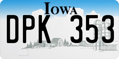IA license plate DPK353