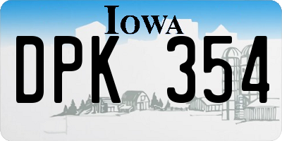 IA license plate DPK354