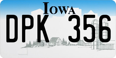 IA license plate DPK356
