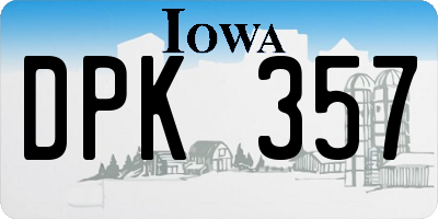 IA license plate DPK357