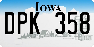 IA license plate DPK358