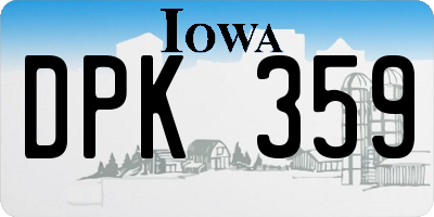 IA license plate DPK359