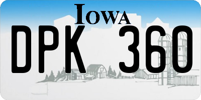 IA license plate DPK360