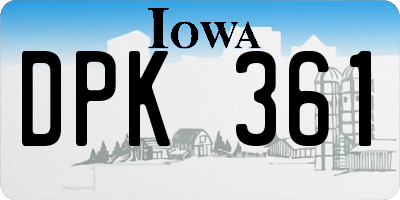 IA license plate DPK361