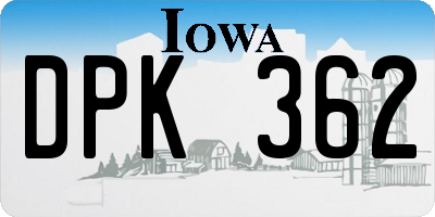 IA license plate DPK362
