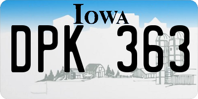 IA license plate DPK363