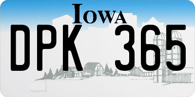 IA license plate DPK365