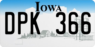 IA license plate DPK366