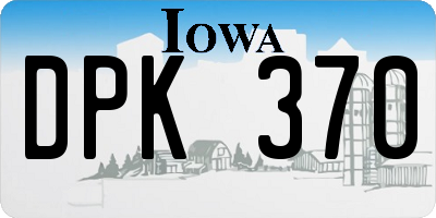 IA license plate DPK370