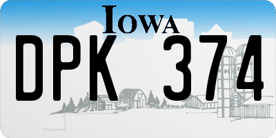 IA license plate DPK374