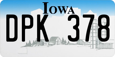 IA license plate DPK378