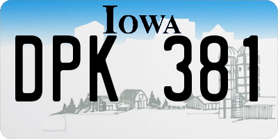 IA license plate DPK381