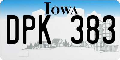 IA license plate DPK383