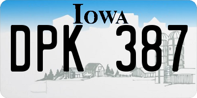 IA license plate DPK387