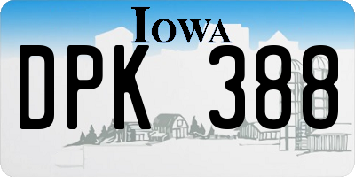 IA license plate DPK388