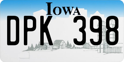 IA license plate DPK398