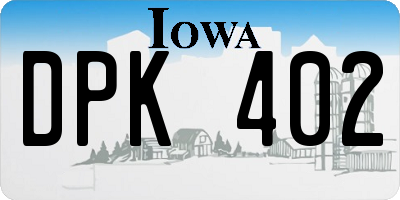IA license plate DPK402