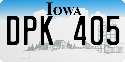 IA license plate DPK405