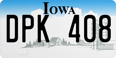 IA license plate DPK408