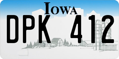 IA license plate DPK412