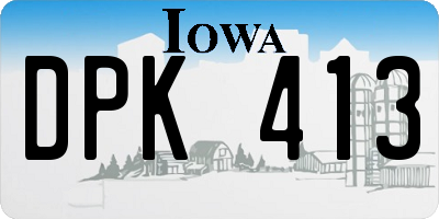 IA license plate DPK413