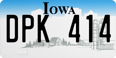 IA license plate DPK414
