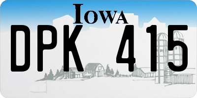 IA license plate DPK415