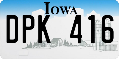 IA license plate DPK416
