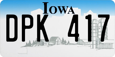 IA license plate DPK417