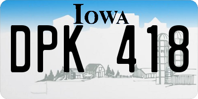 IA license plate DPK418