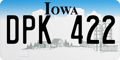IA license plate DPK422