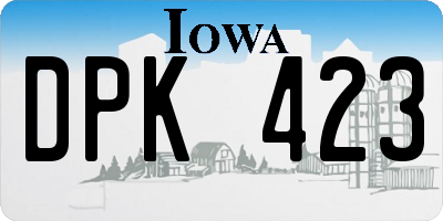 IA license plate DPK423