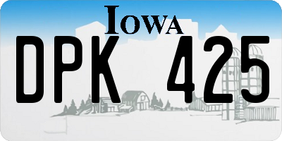 IA license plate DPK425