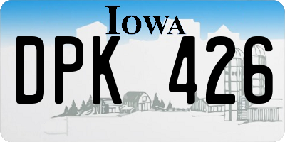 IA license plate DPK426