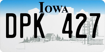 IA license plate DPK427