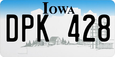 IA license plate DPK428