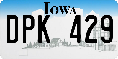 IA license plate DPK429