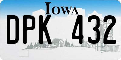 IA license plate DPK432