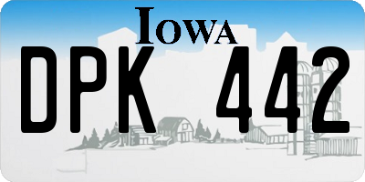 IA license plate DPK442